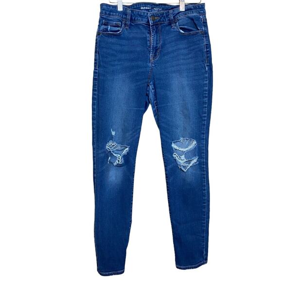 Old Navy Rockstar Mid Rise Distressed Skinny Jeans - Women's 10 - Picture 1 of 8
